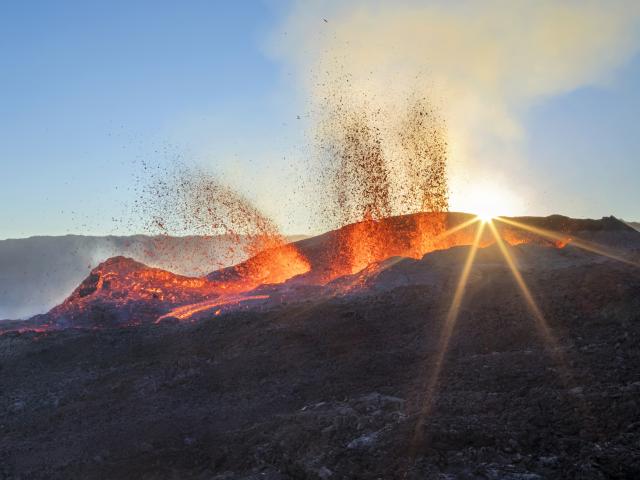 éruptions du volcan La Réunion image d'archives